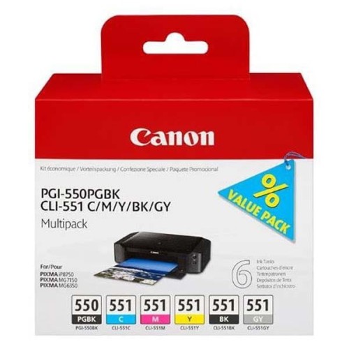 Canon-Tusz-PGI-550CLI-551-Multipack-PGBKCMYBKGY-black-color