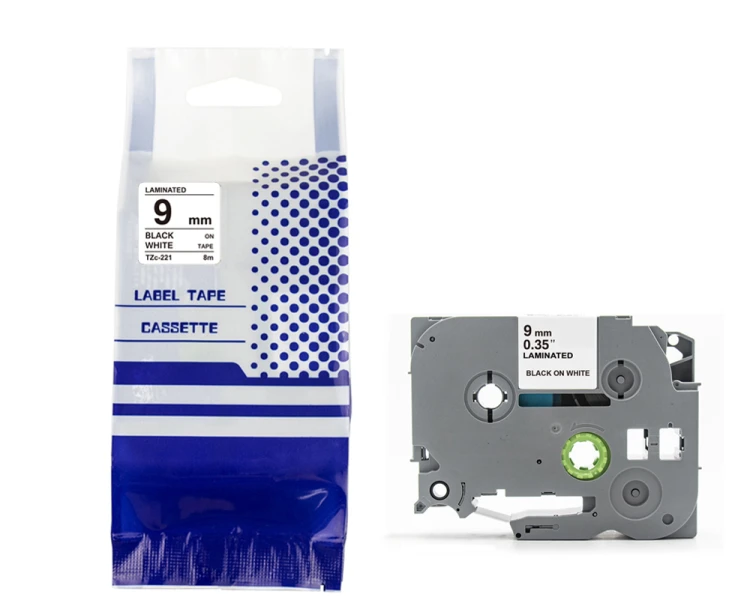 Tasma-BROTHER-TZE-221-9mm-x-8m-czarny-na-bialym-zamiennik