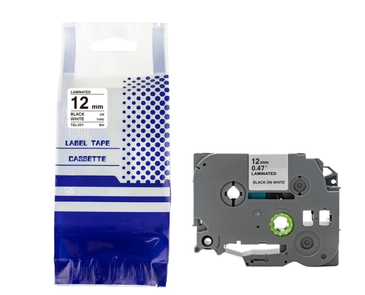 Tasma-BROTHER-TZE-231-12mm-x-8mczarny-na-bialym-zamiennik