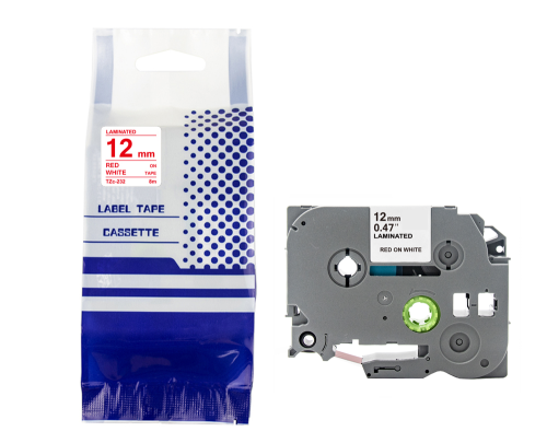 Tasma-BROTHER-TZe-232-12mm-x-8m-czerwony-na-bialym-zamiennik