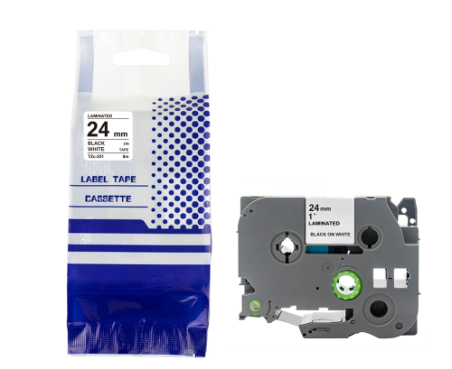 Tasma-BROTHER-TZE-251-24mm-x-8m-czarny-na-bialym-zamiennik
