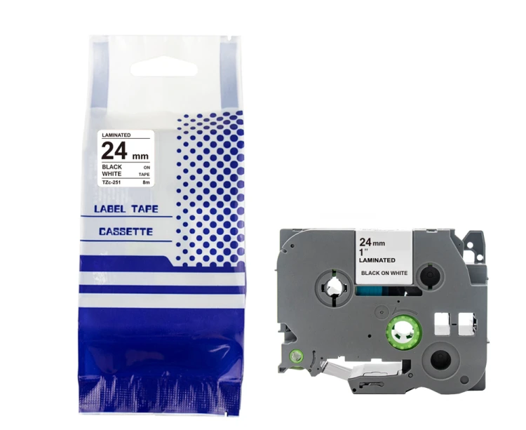 Tasma-BROTHER-TZE-251-24mm-x-8m-czarny-na-bialym-zamiennik