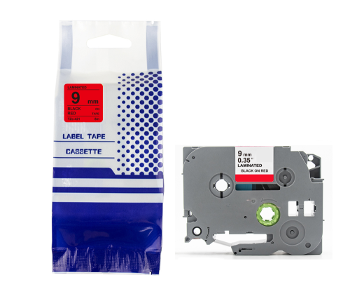 Tasma-BROTHER-TZE-421-9mm-x-8m-czarny-na-czerwonym-zamiennik