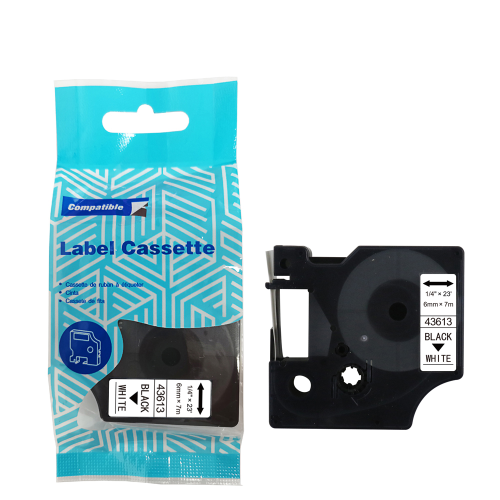 Tasma-DYMO-D1-43613-6mm-x-7m-S0720780-czarny-na-bialym-zamiennik