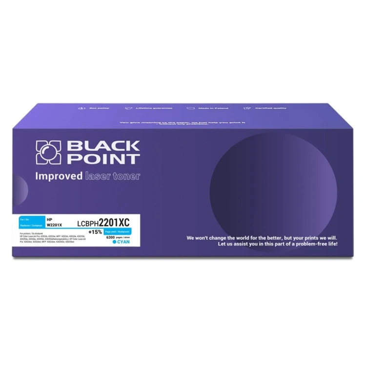 Toner Black Point LCBPH2201XC Zamiennik HP W2201X  6300 stron Cyan 4202 4302.jpg