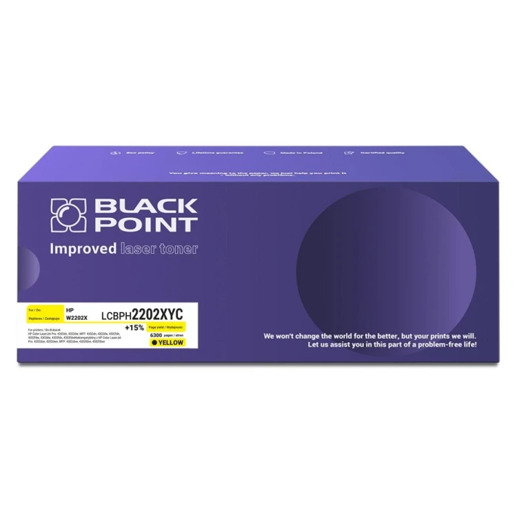 Toner Black Point LCBPH2202XYC Zamiennik  HP W2202X  6300 stron Yellow 4202 4302.jpg